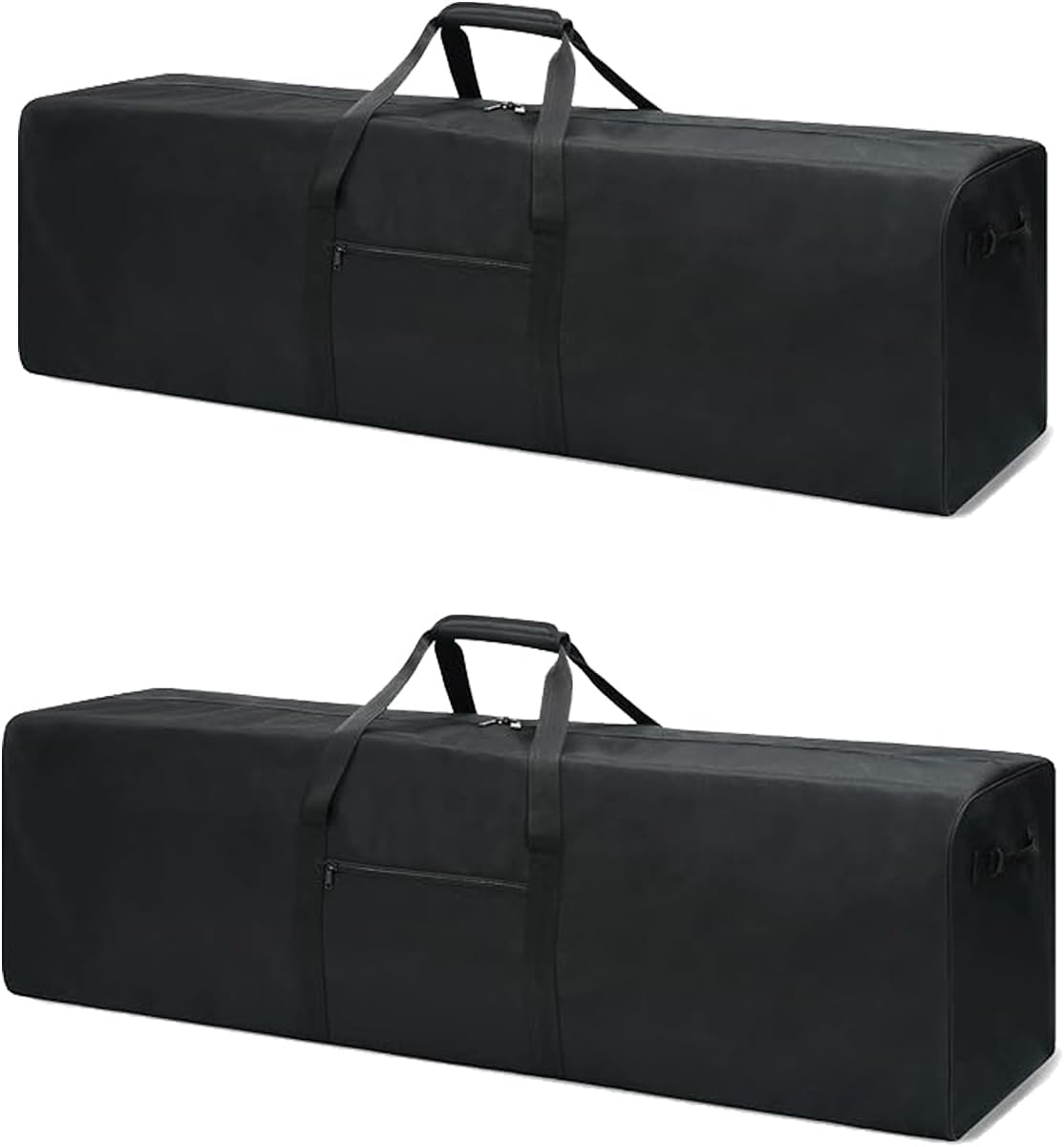 52 Inch Large Duffle Bag for Travel Camping Sport Equipment Storage Bag with 2-way Lockable Zippers(Black 52inch 2Pack)