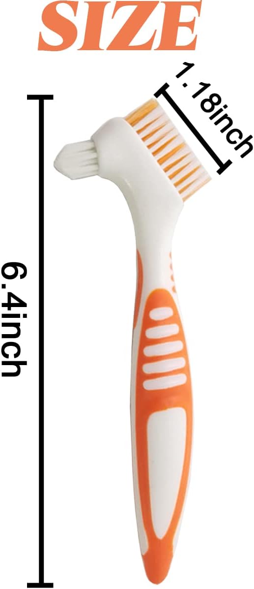 GXXMEI 4PCS Denture Brush Toothbrush Denture Toothbrush Brush Cleaning Brush for False Teeth Cleaning