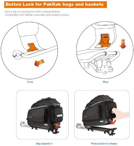 Ibera Bike Bag Commuter 17L - Clip-On Bike Rack Bag with Shoulder Strap - Hard Base, Reflective Trim & Taillight Compatible - Bicycle Bag for Daily Use & Commute - PAKRAK ONLY FOR IBERA RACKS