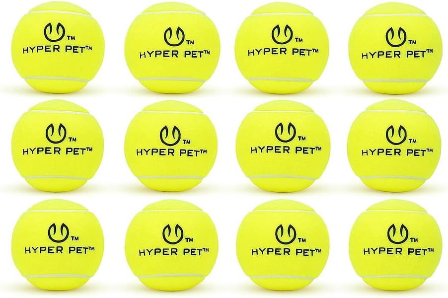 Hyper Pet Dog Tennis Balls - 12 Pack 2.5" for Exercise and Fetch; Interactive Toys; Great for Small Breeds