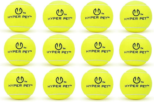 Hyper Pet Dog Tennis Balls - 12 Pack 2.5" for Exercise and Fetch; Interactive Toys; Great for Small Breeds