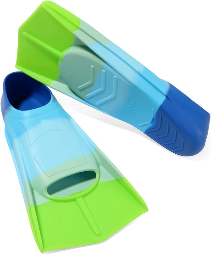 Kids Swim Fins,Short Kids Fins Youth Swimming Flippers for Lap Swimming Training for Children Girls Boys Beginners