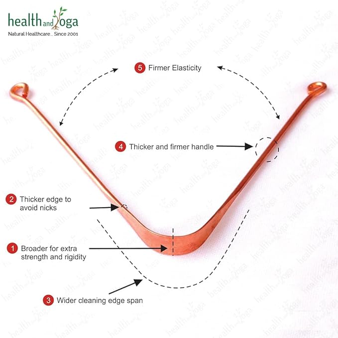 HealthAndYoga™ qSwipe Lite Copper Tongue Cleaners (Pack of 12) – Prevents Bad breath, Improves taste- Flexible, Curved ends provide good grip – Complete Oral Care/Hygiene for Travel/Office/Home