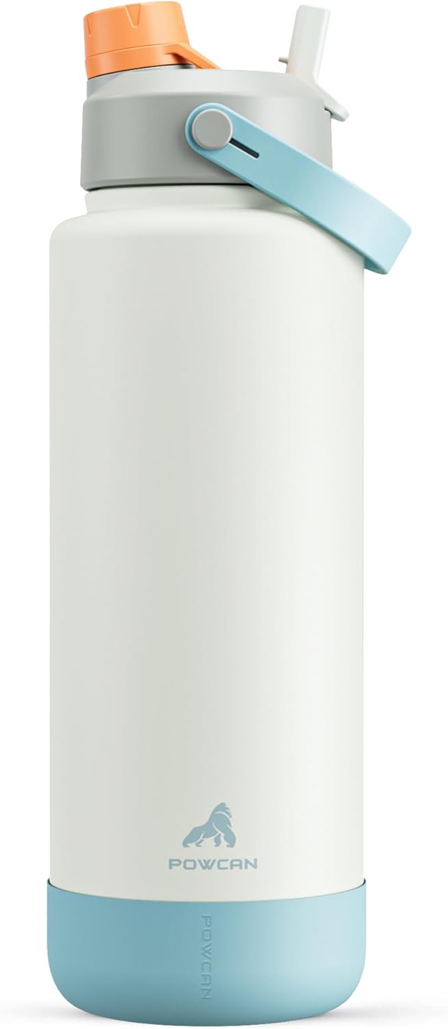 40 oz Insulated Water Bottle with 2-in-1 Straw and Spout Lid, Keep Cold 24H, Leak-Proof, BPA-Free, Double Wall Stainless Steel Water Bottle for Sports, Gym, Travel, and School (Be Free)