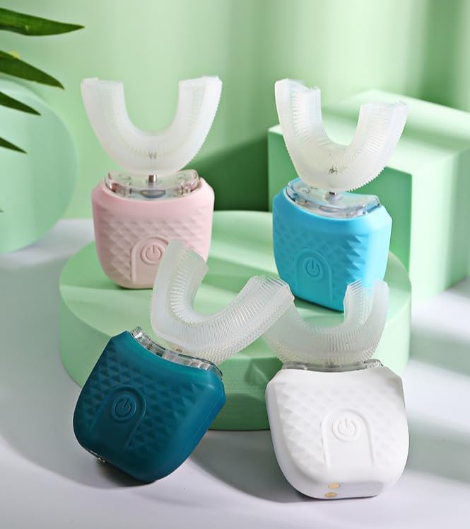 Scandinavian Smiles Brush 360° U-Shape Electric Toothbrush for Adults, IPX7 Waterproof,Oral Cleaning,Hands-Free Auto-Cleaning (Green)