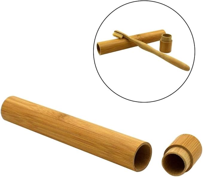 1 PC Bamboo Toothbrush Tube Case Holder Travel Camping Bathroom Accessory Toothbrushes Accessories Toothbrush Travel Containers