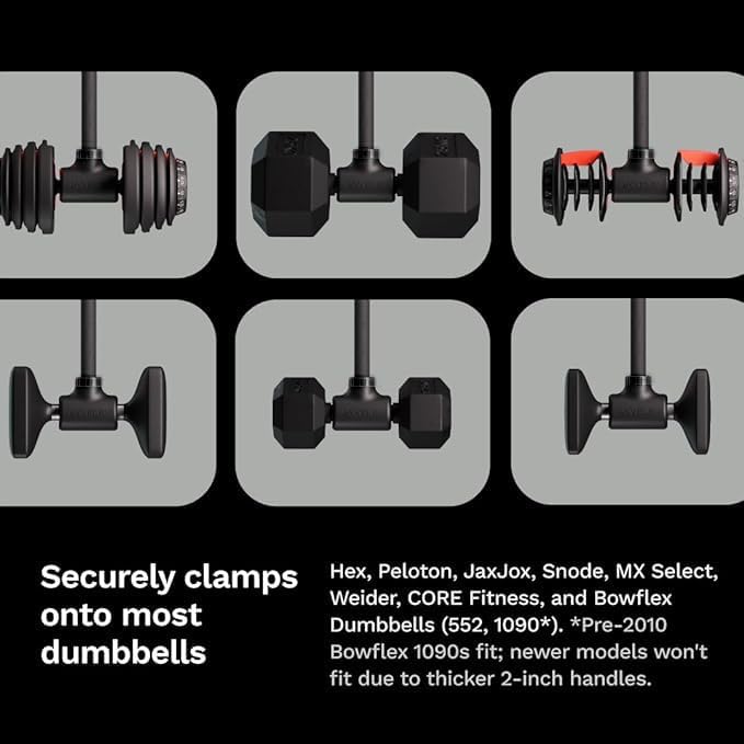 Jayflex Hyperbell Dumbbell Converter - Convert Dumbbells to Barbell Set and Kettlebell for Home Fitness - Adjustable & Up to 200 lb Capacity Weight Barbell for Weight Lifting
