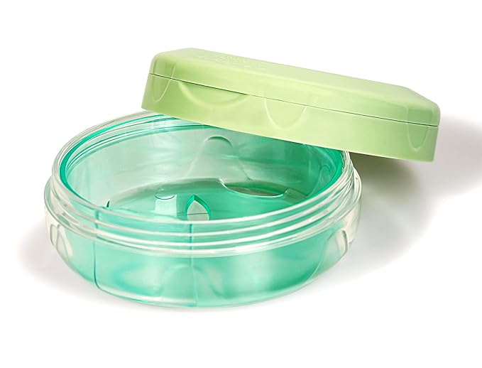 Denture case Retainer Case, Leak Proof Denture Cup, Denture Bath Case, Retainer Cleaning Box for Traveling, Partial Denture Case with Strainer & Mirror (Green)