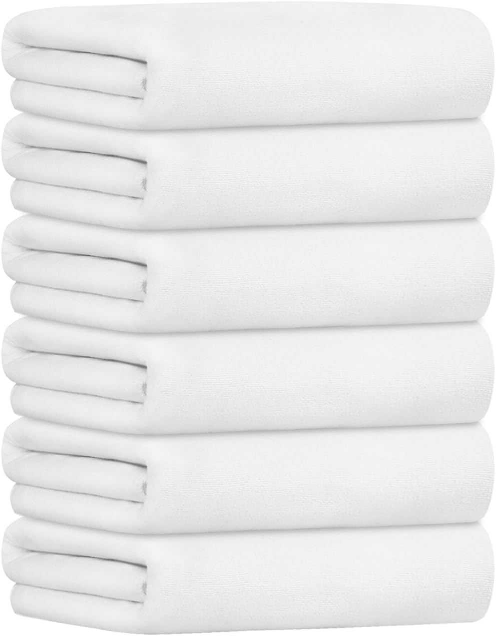 JML Microfiber Bath Towels, Bath Towel Sets (6 Pack, 27" x 55") - Extra Absorbent and Fast Drying, Multipurpose White Microfiber Towel for Bath, Beach, Pool, Sports, Yoga