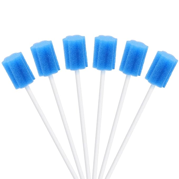 Wellgler's Disposable Oral Swabs, Sterile Sponge Mouth Swabs (250pcs, Blue)
