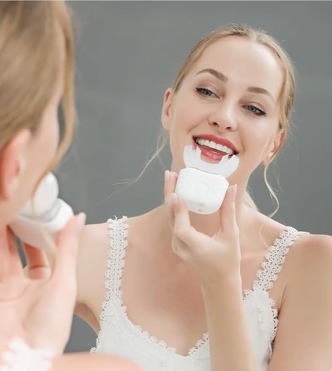 Scandinavian Smiles Brush 360° U-Shape Electric Toothbrush for Adults, IPX7 Waterproof,Oral Cleaning,Hands-Free Auto-Cleaning (White)