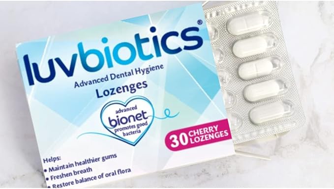 Luvbiotics Advanced Dental Hygiene with Probiotics Cherry Lozenges, Pack of 3
