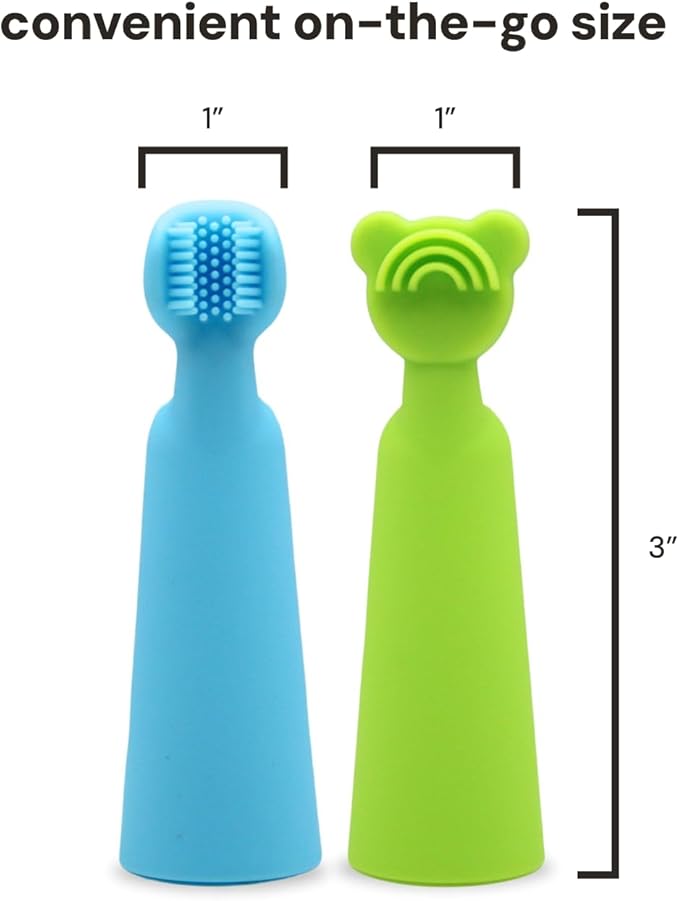 oogiebear Baby Finger Brush & Tongue Scraper - Gentle Oral Care, Soft Silicone, BPA-Free, for Infants & Toddlers