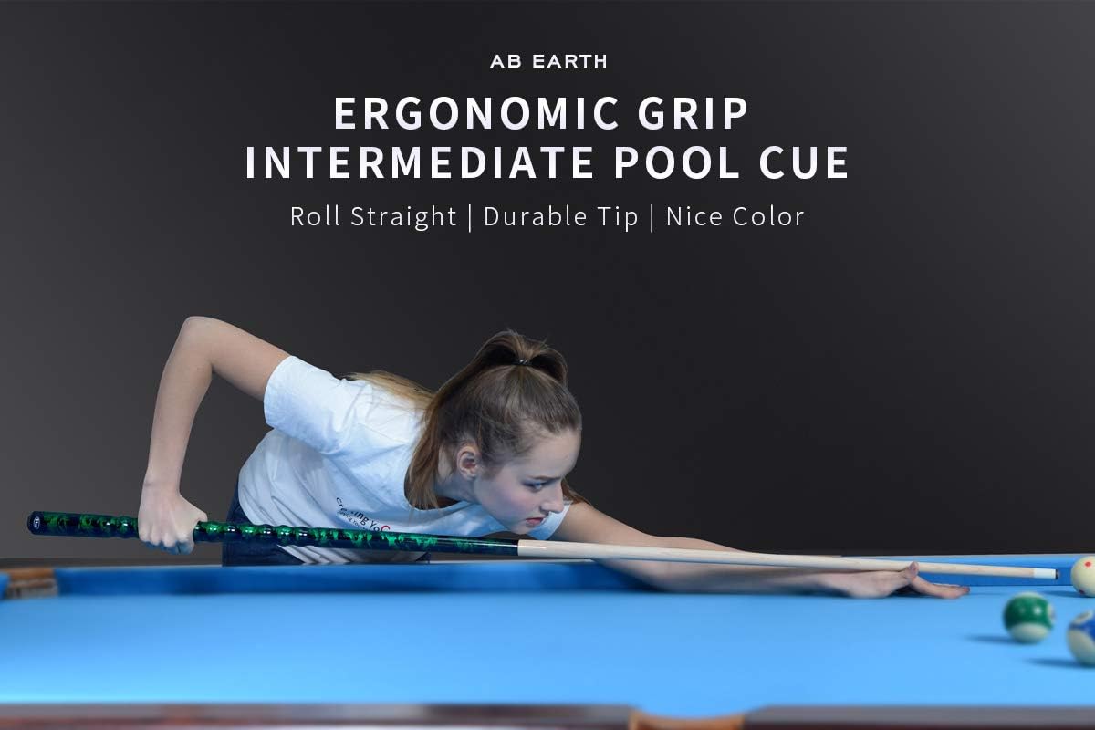 58" Pool Cue/Pool Stick Ergonomic Design Hardwood Canadian Maple 13mm Tip 18-21oz Billiard Cue B1SN