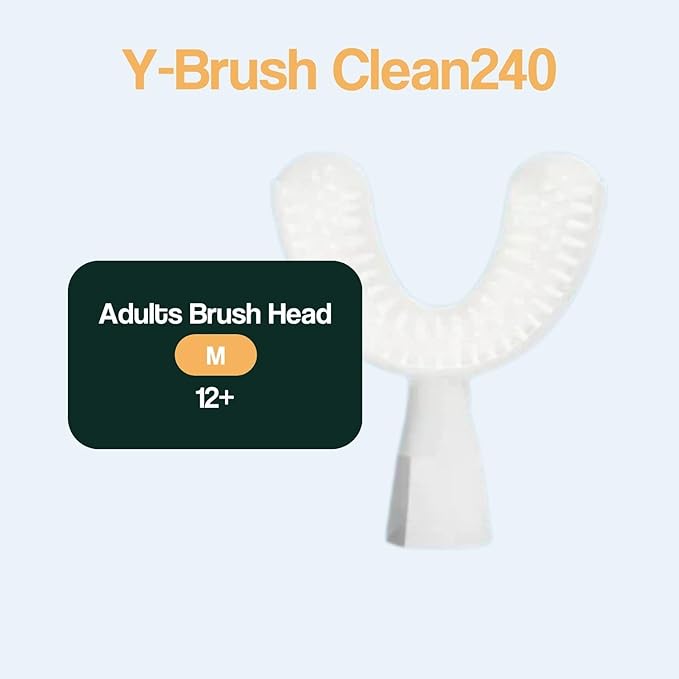Y-Brush New Clean240 Brush Head (Replacement) - Adult 12+ (Brush Head for Ultra, Essential, DuoBrush - White) Y-Shaped Brush - Flexible - to Be Replaced Every 4 Months