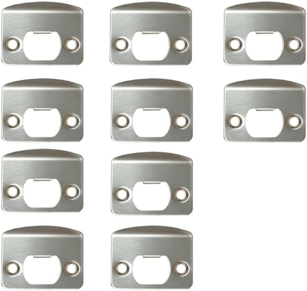 10 Pack Door Latch Strike Plate Door Lock Strike Plate Repair Kits Reinforcement for Door Frame Repair Stainless Steel Finish