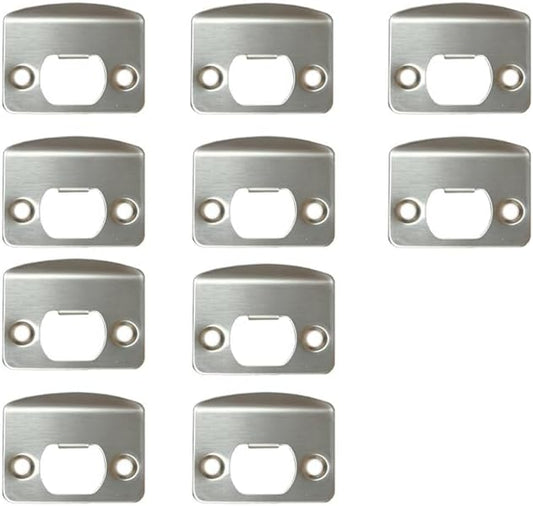 10 Pack Door Latch Strike Plate Door Lock Strike Plate Repair Kits Reinforcement for Door Frame Repair Stainless Steel Finish