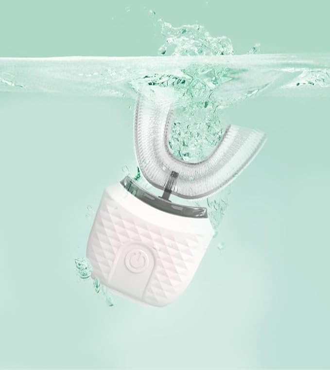 Scandinavian Smiles Brush 360° U-Shape Electric Toothbrush for Adults, IPX7 Waterproof,Oral Cleaning,Hands-Free Auto-Cleaning (3 Replacement Brush Head)