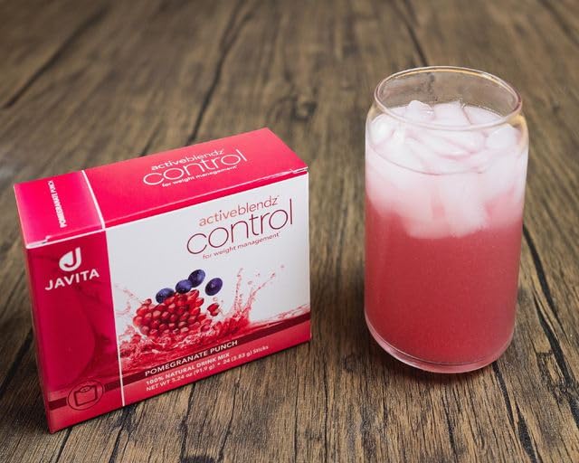 Javita Control Fruity (Acai, Pomegranate) Drink Mix Beverage with Slimming Herbs (Garcinia Cambogia, Gymnema Sylvestre) to Help Support Healthy Lifestyle, Appetite (1 Box/24 Sticks)