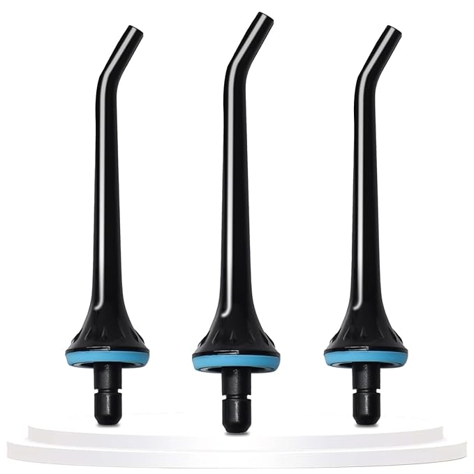 3 Pack Water Flosser Replacement Tips for Oralfree, Nicwell, Nicefeel, COSLUS, Oral Irrigator Jet Tip Nozzel fits for Mospro, Zerhunt Water Flosser, Black