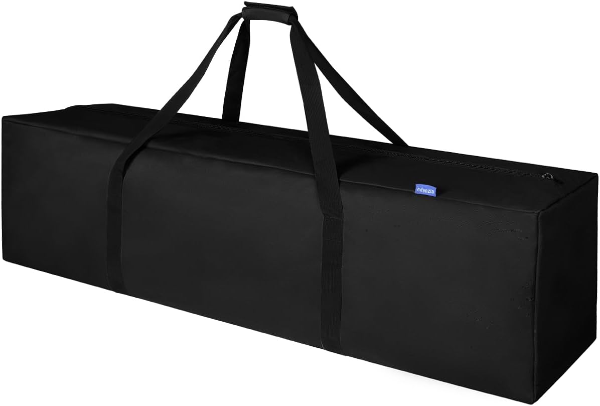 INFANZIA 45 inch Duffel Travel Sports Equipment Bag, Long Luggage Bag with Upgrade Zipper Water Resistant, Extra Large Foldable Storage Bag for Camping, Tent, Tripod, Fishing