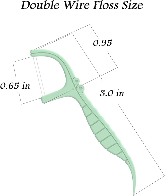 Mint Flavor 400 Count Dental Flossers,LIAMOSS Double Thread Floss Picks Thorough Cleans Teeth in One Minute,Glides Well Between Tight Teeth,Encourage Flossing Habits(Mint,4 Pack)