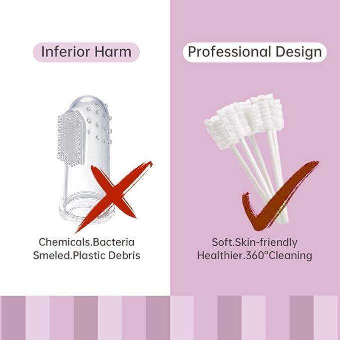 Baby Tongue Cleaner Newborn Toothbrush - Disposable Gauze Gum Cleaner Oral Cleaning Stick Dental Care for 0-36 Month（50PCS）