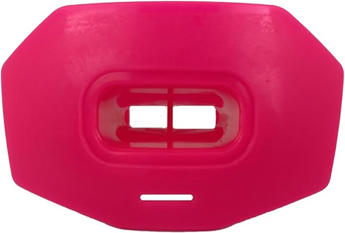DAMAGE CONTROL Youth Football Mouth Guard – Breathable No Boil Mouthpiece, Protects Lips & Teeth, Works with Braces, Includes Helmet Strap – Sports Gear & Accessories (Hot Pink)