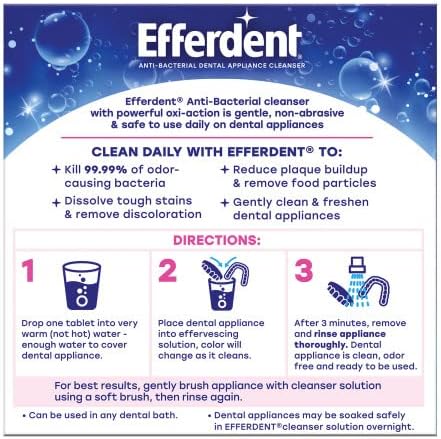 Efferdent Retainer & Denture Cleaner Tablets, Complete Clean, 44 Count, (Pack of 3)