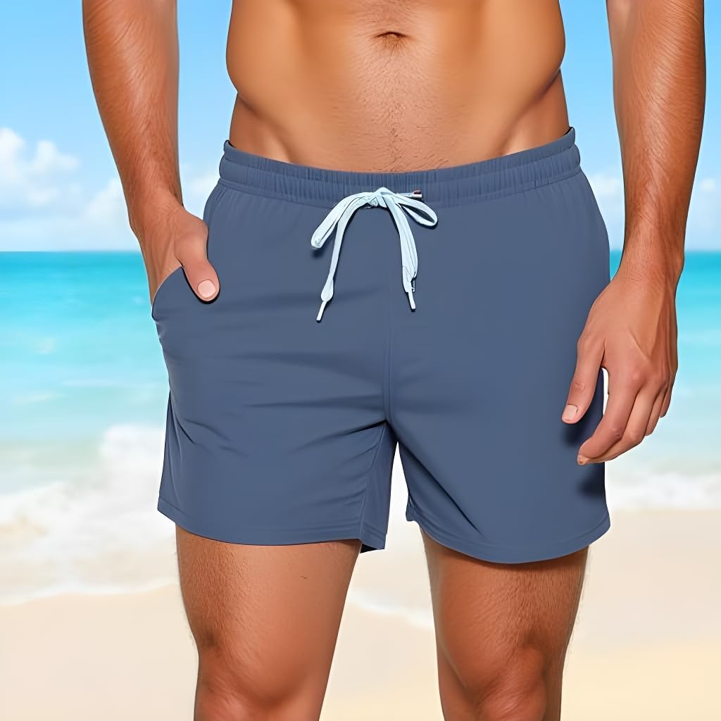 INGEAR Men's Athletic Stretch Workout Shorts Gym Quick Dry Running Trunks Boxer Lining