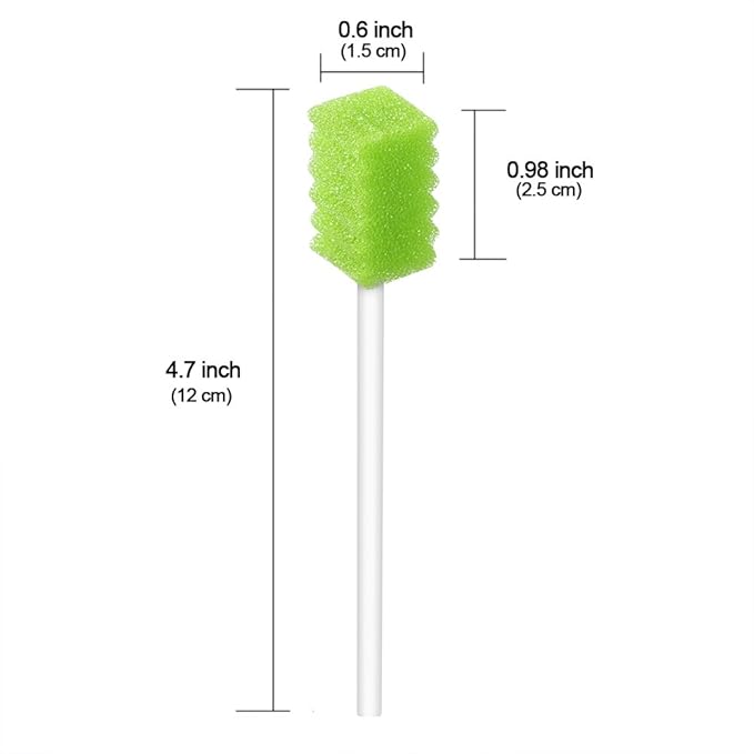 (250 Pack) Disposable Oral Swabs, Sterile Dental Sponge Swabsticks Unflavored for Mouth, Gum Cleaning.