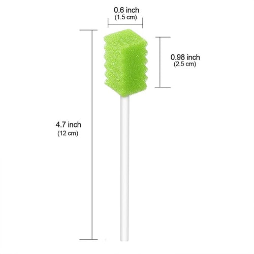 (250 Pack) Disposable Oral Swabs, Sterile Dental Sponge Swabsticks Unflavored for Mouth, Gum Cleaning.
