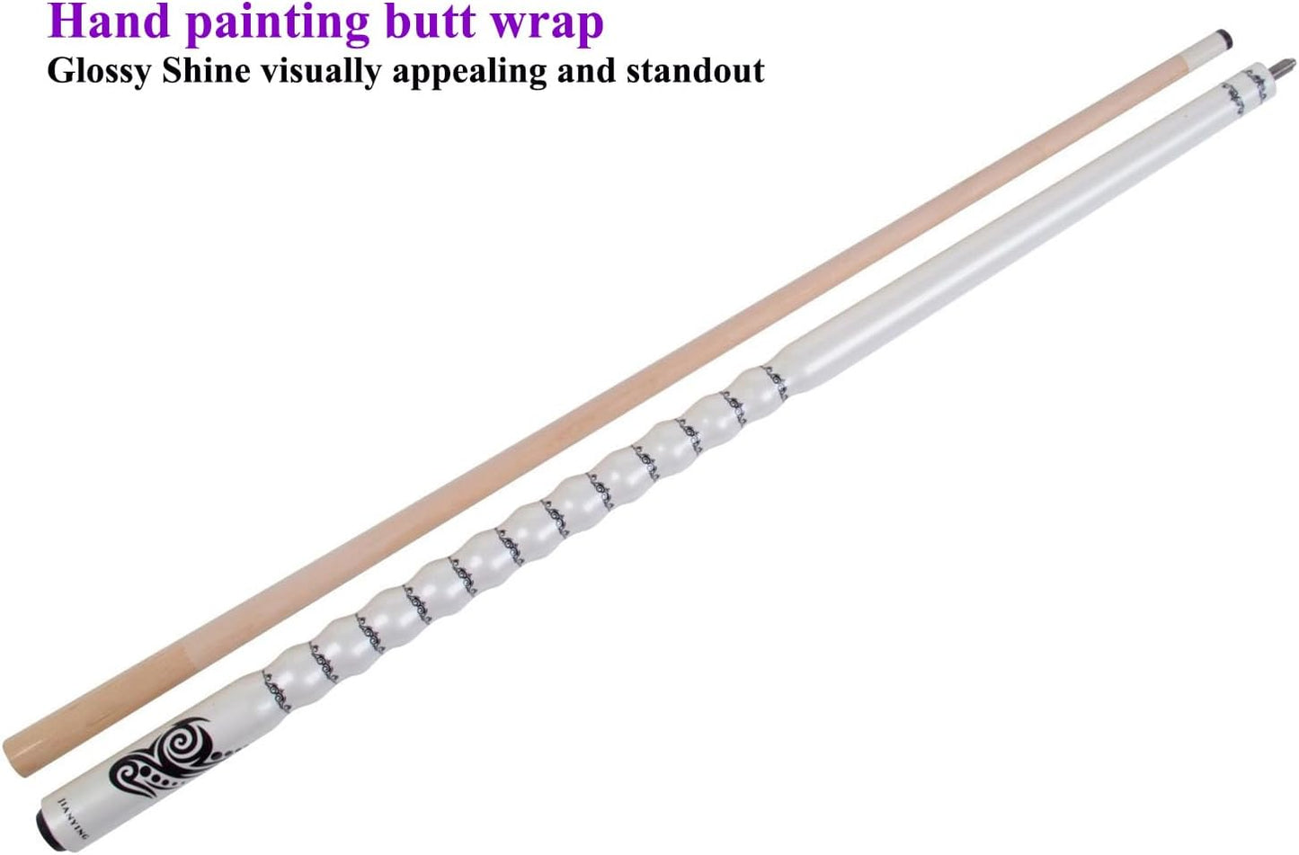 58" Pool Cue Stick,13mm 2-Piece Maple Hardwood Ergonomic Design Billiard Cues Kit,19/20/21oz