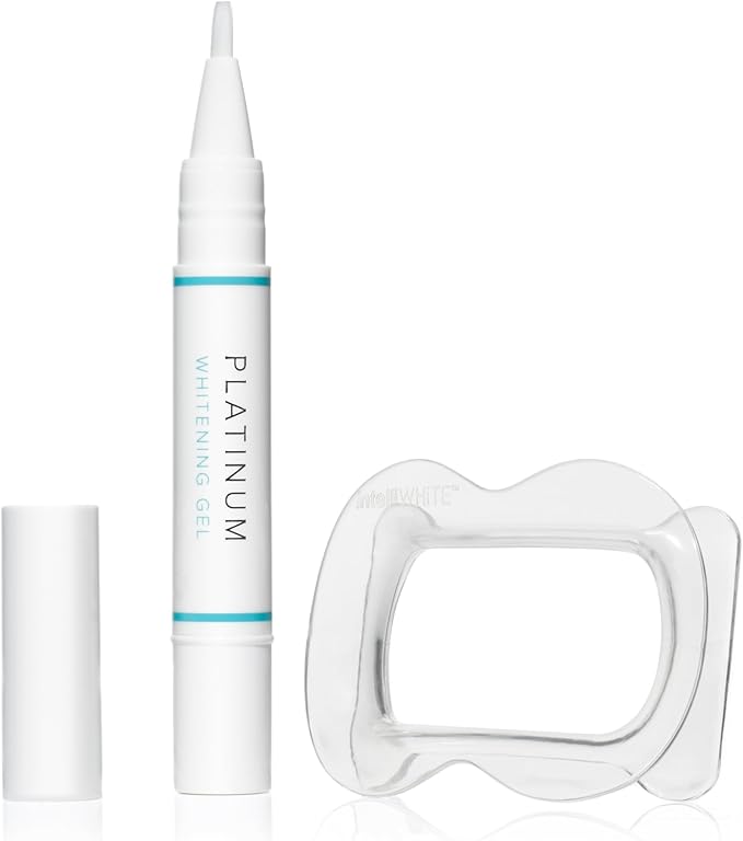 intelliWHITE Platinum Whitening Pen & Mouth Guard- Teeth Whitening Treatment, Removes Stains, Safe for Veneers, Tooth Caps & Crowns, Non-Toxic, Vegan, Cruelty & Paraben Free, Made In The USA, 1ea