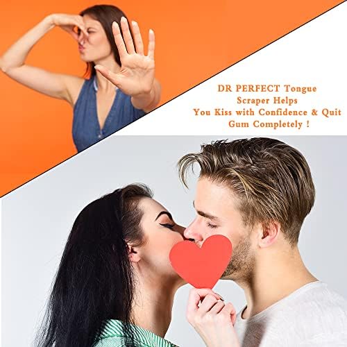 DR PERFECT Soft Tongue Brush Scraper Cleaner Helps Fight Bad Breath Clean Your Tongue Without Hurt Pack Of 4 (Black)