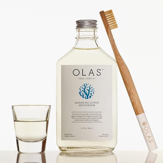 OLAS Complete Oral Care Collection – Marine Bio-Active Toothpaste (3.5oz), Alcohol-Free Mouthwash (200ml), & Travel 3-Pack (1oz Each) – Dentist-Formulated, Fluoride-Free & SLS-Free