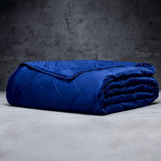 LUXOME Lightweight Blanket | 100% Rayon (Viscose) from Bamboo Fabric & Fill | King/Cal King - 98"x92" | Thermal-Regulating | Super Soft | Sapphire