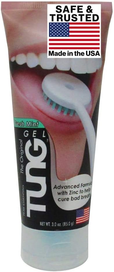 Peak Essentials | Tung Tongue Gel | Fresh Mint Tongue Cleaning Paste | Bad Breath and Halitosis | Mouth Odor Eliminator | Use with Tongue Brushes & Scrapers | Made in America (1 Pack)