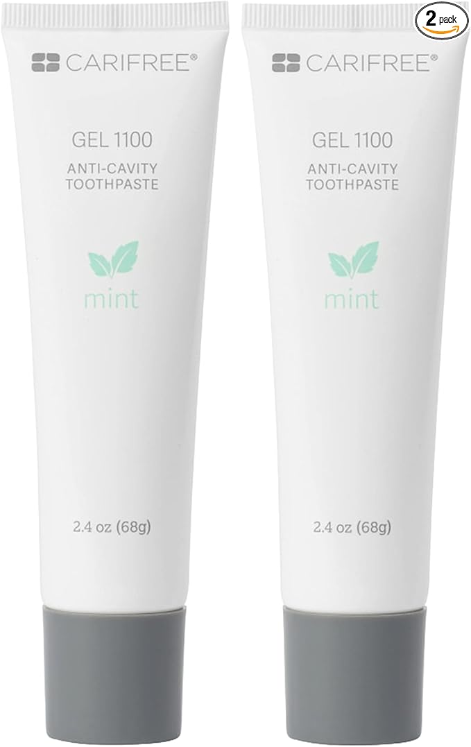 CariFree Gel 1100 (Mint) Anti-Cavity Fluoride Toothpaste with Nano Hydroxyapatite, Cavity Prevention and Enamel Protection, Dentist Recommended for Kids and Adults, 2.40 oz.(Pack of 2) Mint