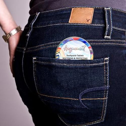 Anymoment Toothpaste Tablets with 7.5% Nano Hydroxyapatite,Flouride Free,SLS Free Remineralize with NHA (1 Month),Gift a Collapsible Cup,Eco & Plastic Free Travel Size Toothpaste