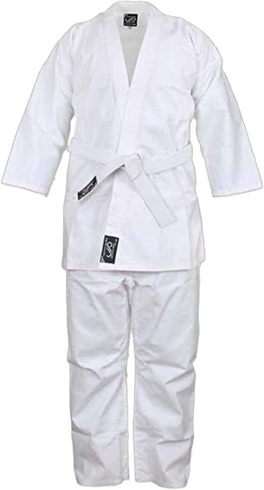 JP White Karate Uniform for Kids & Adults Lightweight Student Karate Gi Martial Arts Uniform with Belt