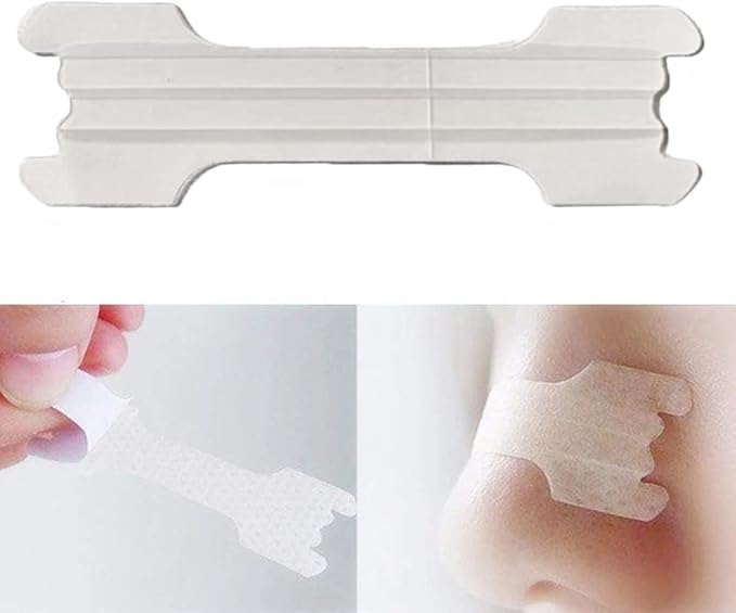RZJZGZ Clear Large Nasal Strips for Snoring Transparent Nose Strips for Breathing Extra Strength Snore Strips to Open Nasal Passages (60Pack)