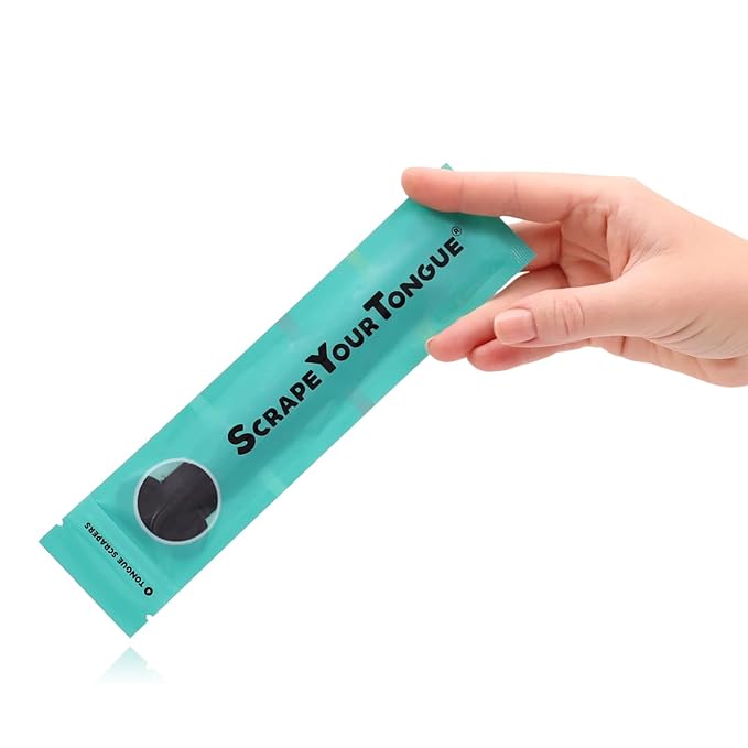 ScrapeYourTongue - #1 Daily Tongue Scraper for Oral Health. 100% Recyclable, Reusable, and Gag Proof Tongue Cleaner (4 Count (Pack of 1))