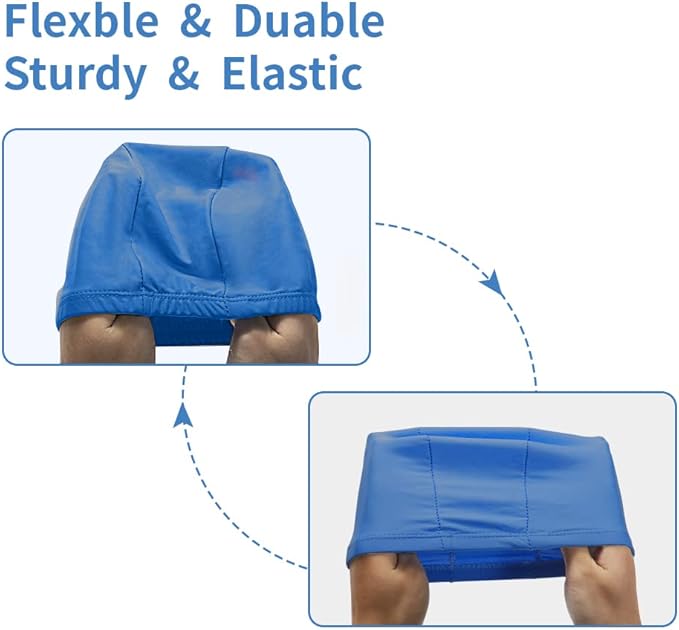 2pcs Cloth Swim Caps for Both Women & Men & Kids Fabric Durable Non-Waterproof Elastic Swimming Pool Cap Bathing Cap for Long and Short Hair