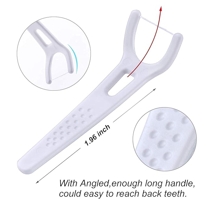 Dental Floss, FAMILIFE Unwaxed Dental Floss Picks Unflavored Fluoride Free Back Teeth Toothpicks Flossing Flossers Threaders Sticks with 4 Travel Handy Cases 120 Count