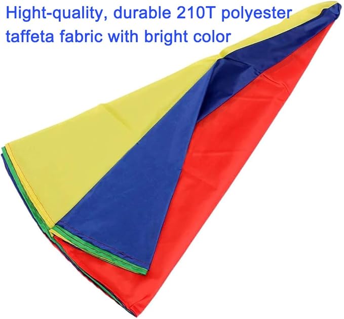6.5ft/10ft/12ft/13ft/16.4ft/20ft Rainbow Parachute for Outdoor Party Games, Kids Play Parachute Group Cooperative Team Game Toys, Family Get-Together Entertainment