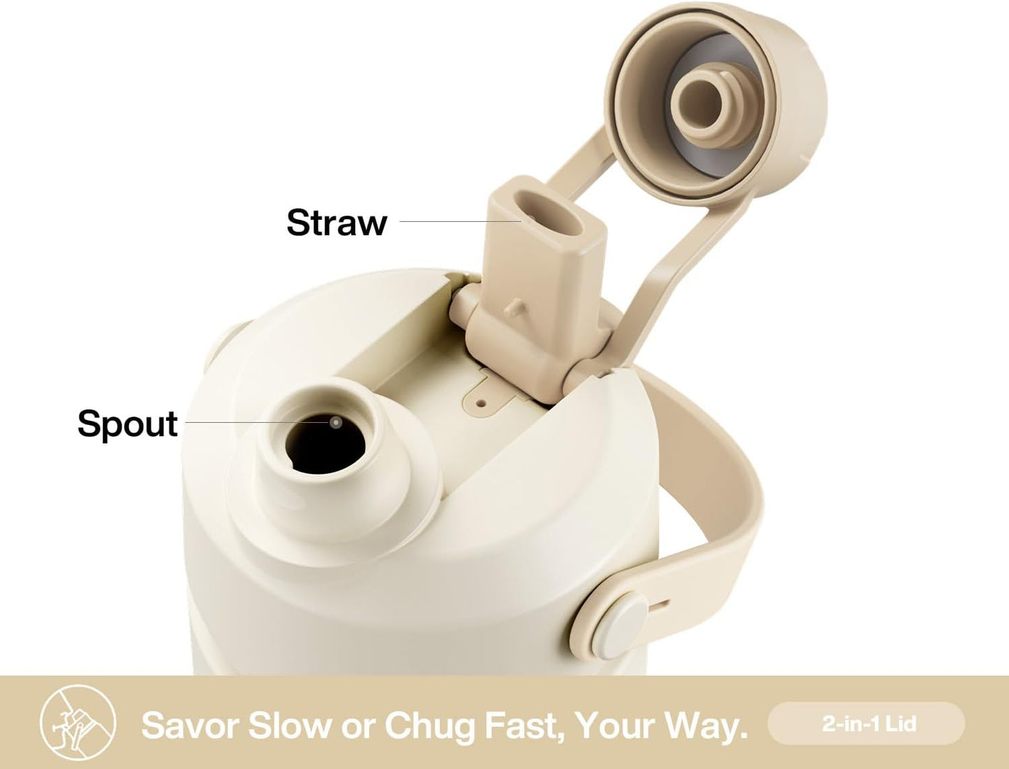 26 oz Insulated Water Bottle with 2-in-1 Straw and Spout Lid, Keep Cold 24H, Leak-Proof, Fits in Car Cup Holder, Stainless Steel Water Bottle for Sports, Travel, Gym, and School (Mushie Muse)