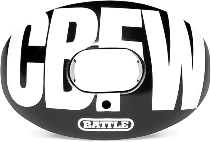 Battle Sports Oxygen Football Mouthguard - Football Mouth Guard with Strap, Superior Airflow & Better Performance, Maximum Breathability, Works with Braces (CBFW)