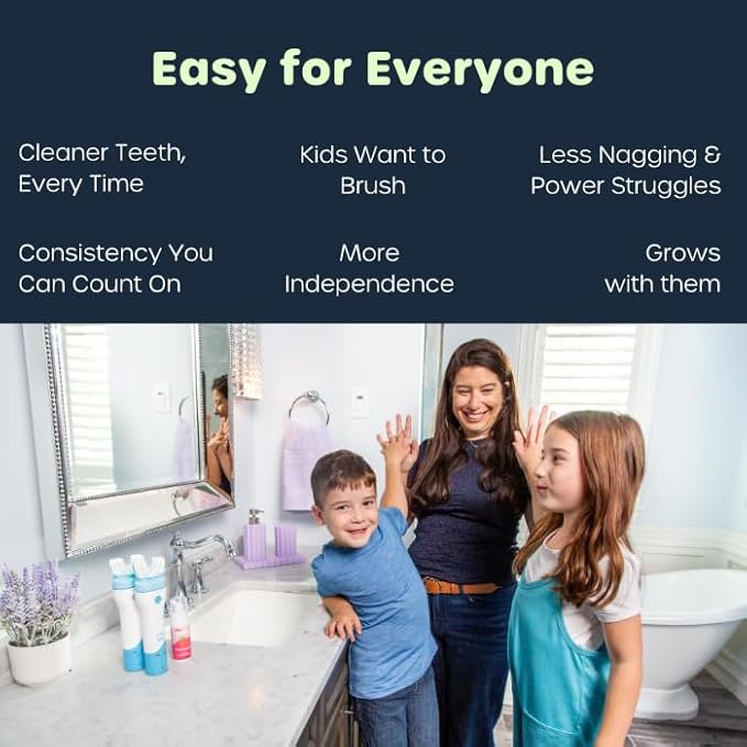 Willo BrushBot Kids U-Shaped Toothbrush Starter Kit – Rechargeable, Smart Electric Toothbrush for Kids Ages 5-7 w/App, Soft Bristles, Plaque Removal, Gentle & Deep Clean Modes | Small Berry Splash