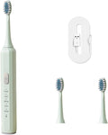 Electric Toothbrush for Adults, 5 Modes USB Rechargeable with 2 Extra Brush Heads, 66000 RPM Sonic Toothbrush with 2-Minute Timer, IPX7 Waterproof, Soft Bristles (Green)
